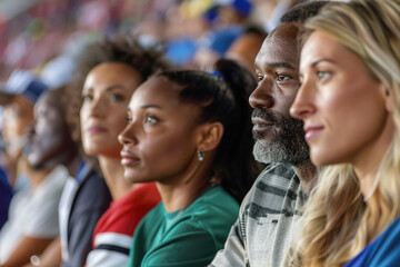 Obraz premium Diverse group of fans enjoying a sports event