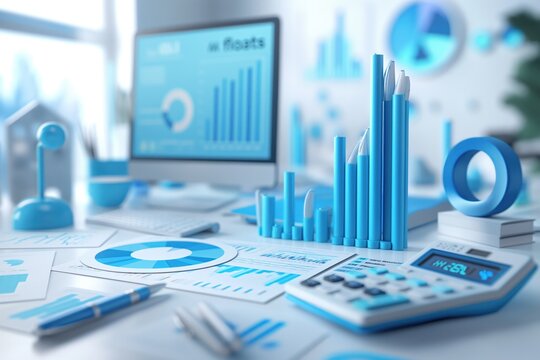 A computer monitor displays a graph of floating numbers