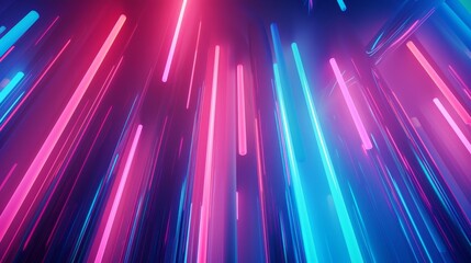 Abstract neon background. Pink blue vertical rays. Aurora borealis phenomenon. - obrazy, fototapety, plakaty