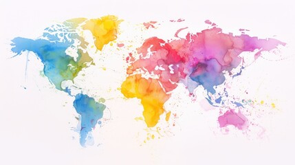 Splash of Colors on World Map