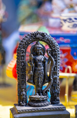A handmade wooden idol of Lord Ram sounds like a beautiful tribute to the deity's revered presence in Hindu mythology and culture. 