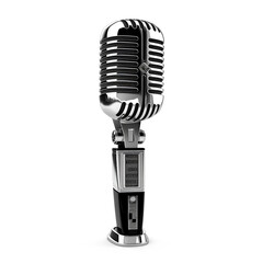 Fototapeta premium Old mic from 19th, very detailed isolated on white background сreated with Generative Ai