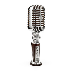 Fototapeta na wymiar Old mic from 19th, very detailed isolated on white background сreated with Generative Ai