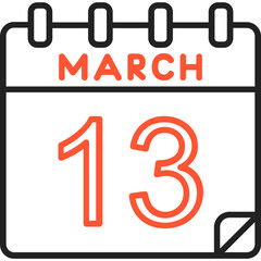 13 March Vector Icon Design