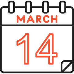 14 March Vector Icon Design