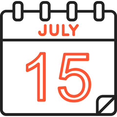 15 July Vector Icon Design