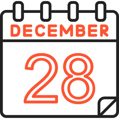 28 December Vector Icon Design