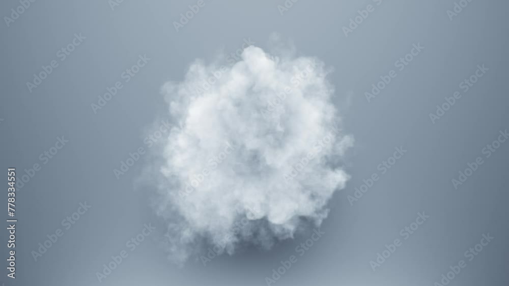 Poster smoke cloud element animation. light and clean abstract background. realistic 3d render simulation. 