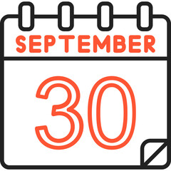 30 September Vector Icon Design