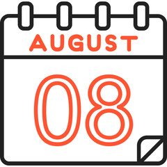8 August Vector Icon Design