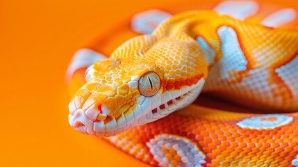 Fototapeta premium Close up view of a dangerous yellow snake