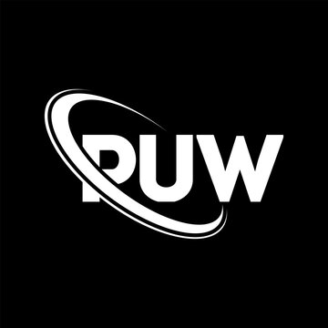 PUW logo. PUW letter. PUW letter logo design. Initials PUW logo linked with circle and uppercase monogram logo. PUW typography for technology, business and real estate brand.