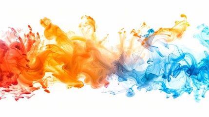 Abstract multicolored ink swirls in water. Color explosion concept for design and print. Vivid colors mixture.