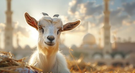 Fototapeta premium Goat Qurban generated with Ai Tools