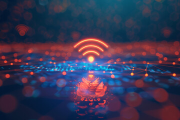 digital icon of a wifi symbol
