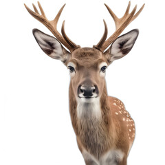 Naklejka na ściany i meble Closeup deer isolated on transparent PNG background