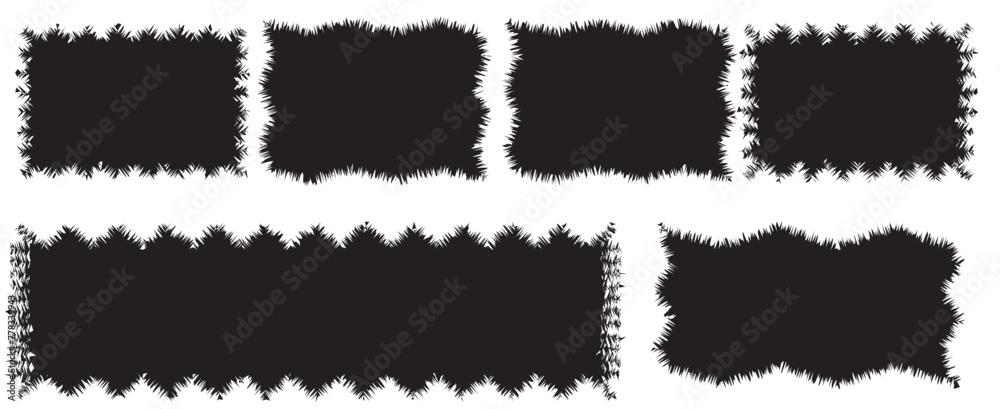 Wall mural jagged rectangle. bright color simple shapes. rectangle paper template jagged and rough.
