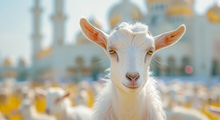 Obraz premium Goat With eid Background Generated with Ai tools