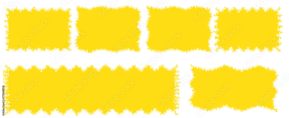 Wall mural jagged rectangle. bright color simple shapes. rectangle paper template jagged and rough.