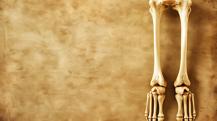 Human Tibia and Fibula Bone Anatomy with space for text background. generative ai