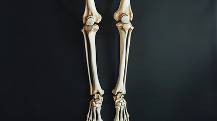 Human Tibia and Fibula Bone Anatomy with space for text background. generative ai