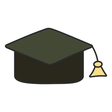 Modern design icon of mortarboard


