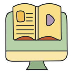 Modern design icon of reading online

