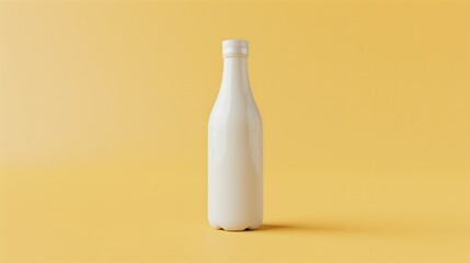 Soy milk bottle on isolated bright background