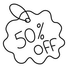 An icon design of half price

