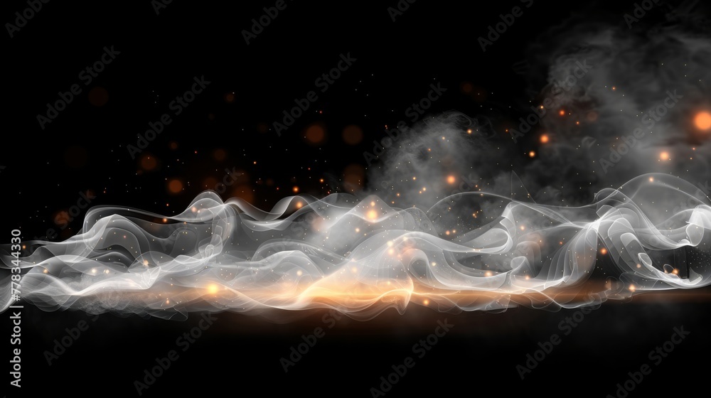 Poster decorative modern column with realistic fire fog or mist texture. smoke puff isolated on transparent