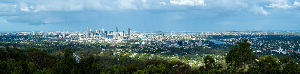 View of Brisbane and surrounding suburbs from Mount Coot-tha at during the day. Queensland,...