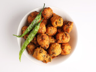 Moong dal Methi Pakora is an Indian Snack served with Green mint chutney 