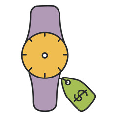 Modern design icon of wrist watch

