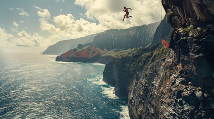 The adrenaline rush  capturing the essence of extreme sports in action, from skydiving to rock...