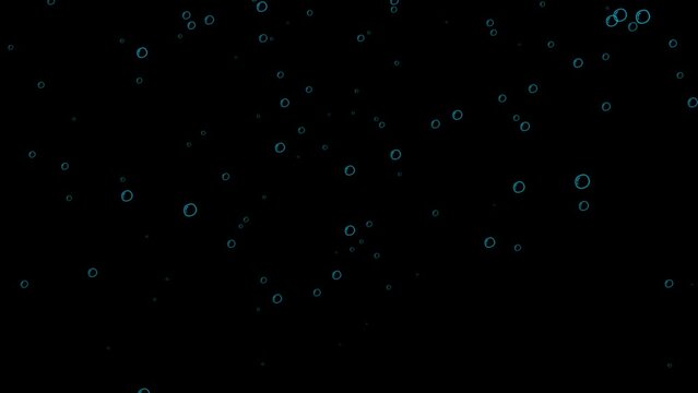 Blue Bubbles Randomly Flying Up Effects Simulation Background
