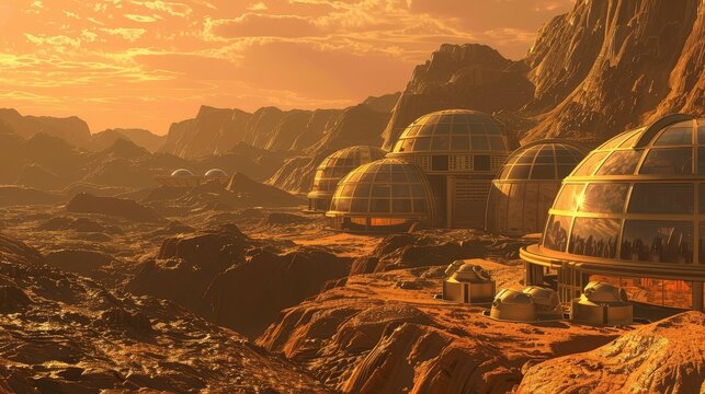 Futuristic Mars colony, humanitys next chapter