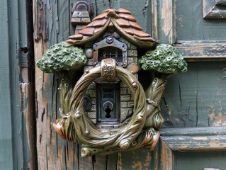 A door knocker that transports visitors to whimsical versions of their own homes