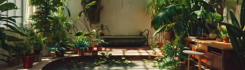 Fototapeta premium A garden where plants grow instantaneously