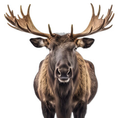 moose isolated on transparent background, png transparent background, closeup - obrazy, fototapety, plakaty