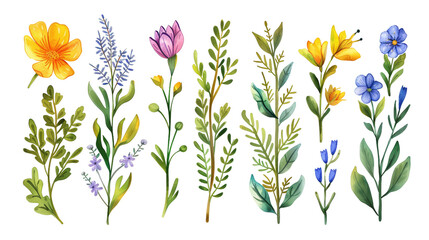 Beautiful Botanical Blooms on Transparent Background, Perfect for Nature Inspired Designs, Spring Projects, and Decorative Elements in Various Artistic Ventures.