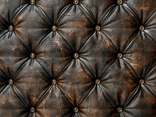 Aged Bronze Buttoned Leather Upholstery Texture