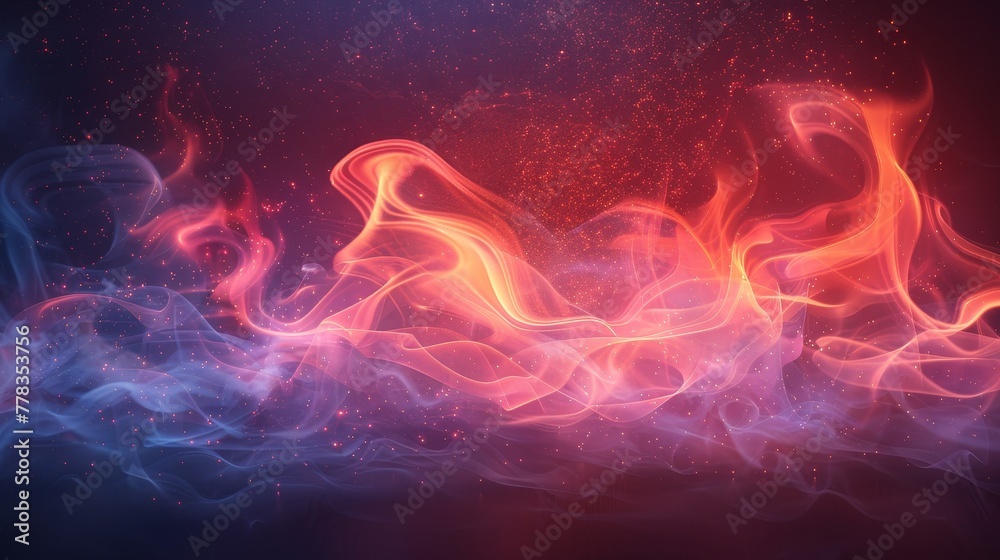 Aufkleber An icon with a hot air flow effect. A warm air element for a heater. A gradient curve line - a modern illustration of a gradient curve line - for a heating appliance.