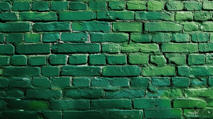 A textured green brick wall as a background for St. Patrick's day