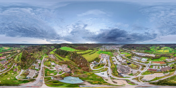 mosbach germany baden w&uuml;rttemberg 360&deg; aerial vr environment