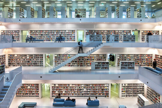 Stuttgart City Library interior, built in 2011 by Yi Architects, Germany