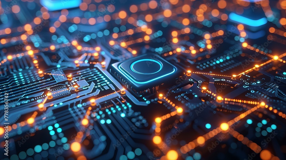 Poster A future of digital money based on blockchain and fintech. Blockchain technology. Mining cryptocurrency using isometric geometry. Computer servers generate digital money in networks. Future of