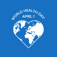 World Health Day heart design. and Typography. Health for all - World Health Day Concept. Editable EPS file.