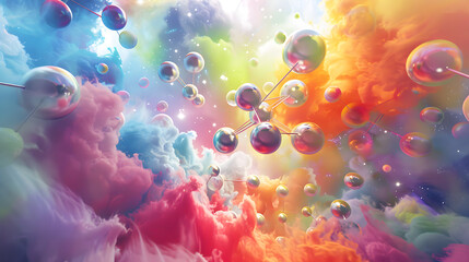 Spatial Representation of Colorful Molecule in a Nebula Setting