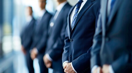 Line of Men in Suits and Ties