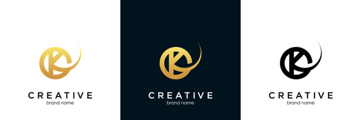 Letter K logo icon design template elements